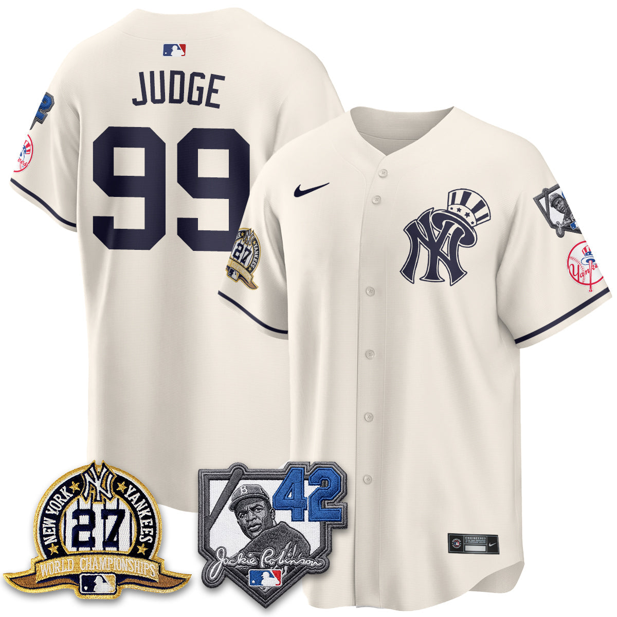 NYY 2026 Jackie Robinson Day Vapor Limited Gold Edition Jersey - Stitched - V2