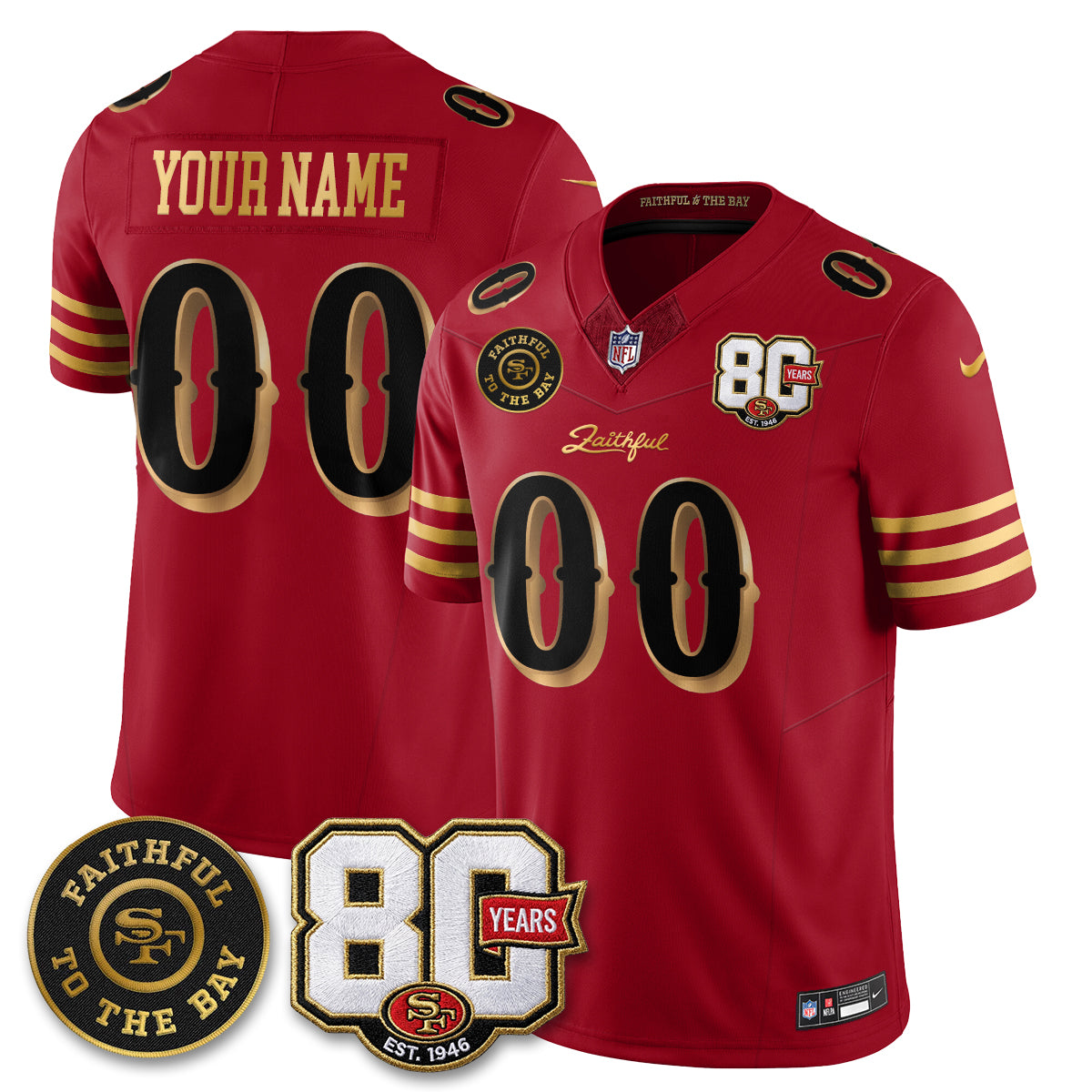 SF “Rivalries” Vapor Limited Custom Jersey - Faithful To The Bay Patch - Stitched