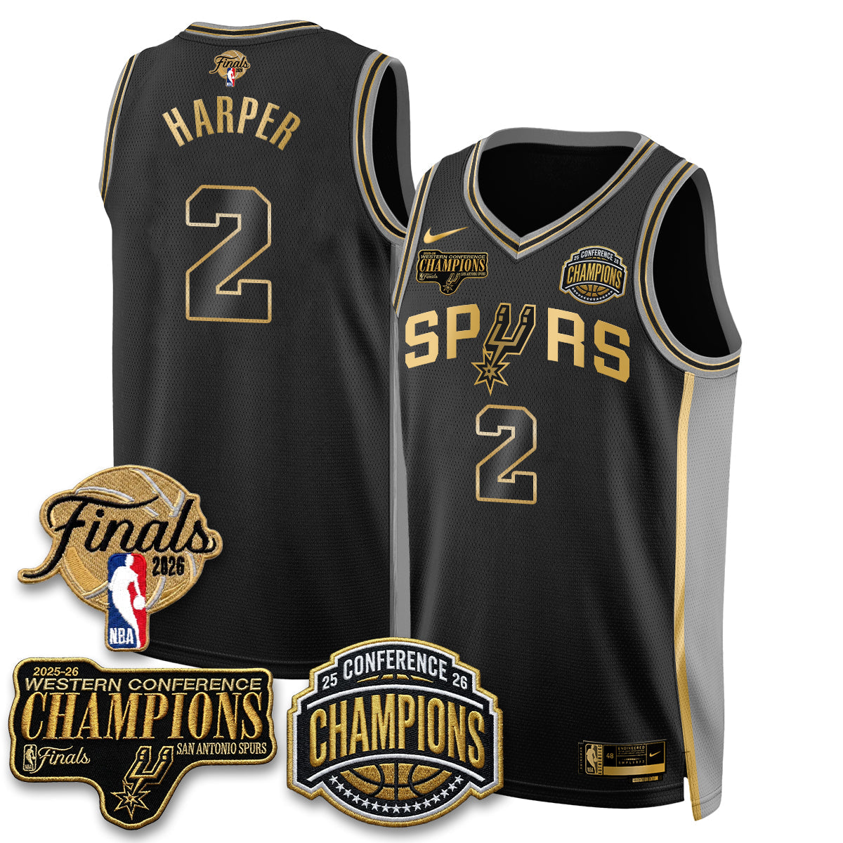 SAS 2026 Basketball  Western Conference Champions Vapor Special Edition Jersey - Stitched