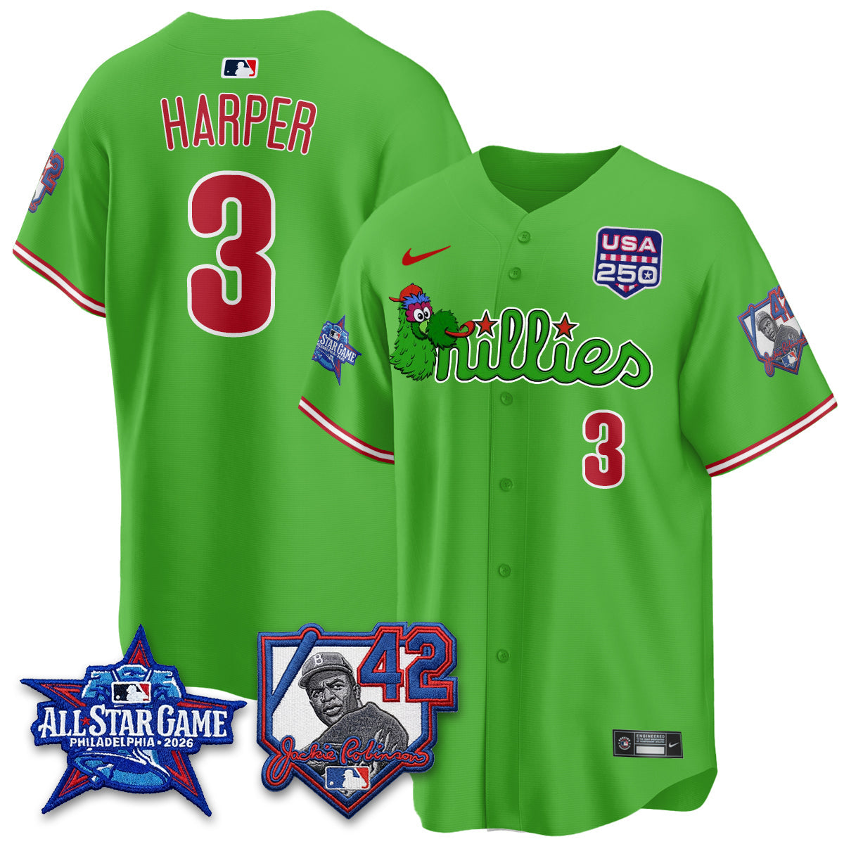 PHI Phanatic 2026 New Era & 250th USA Vapor Limited Jersey - All Star Game - Stitched