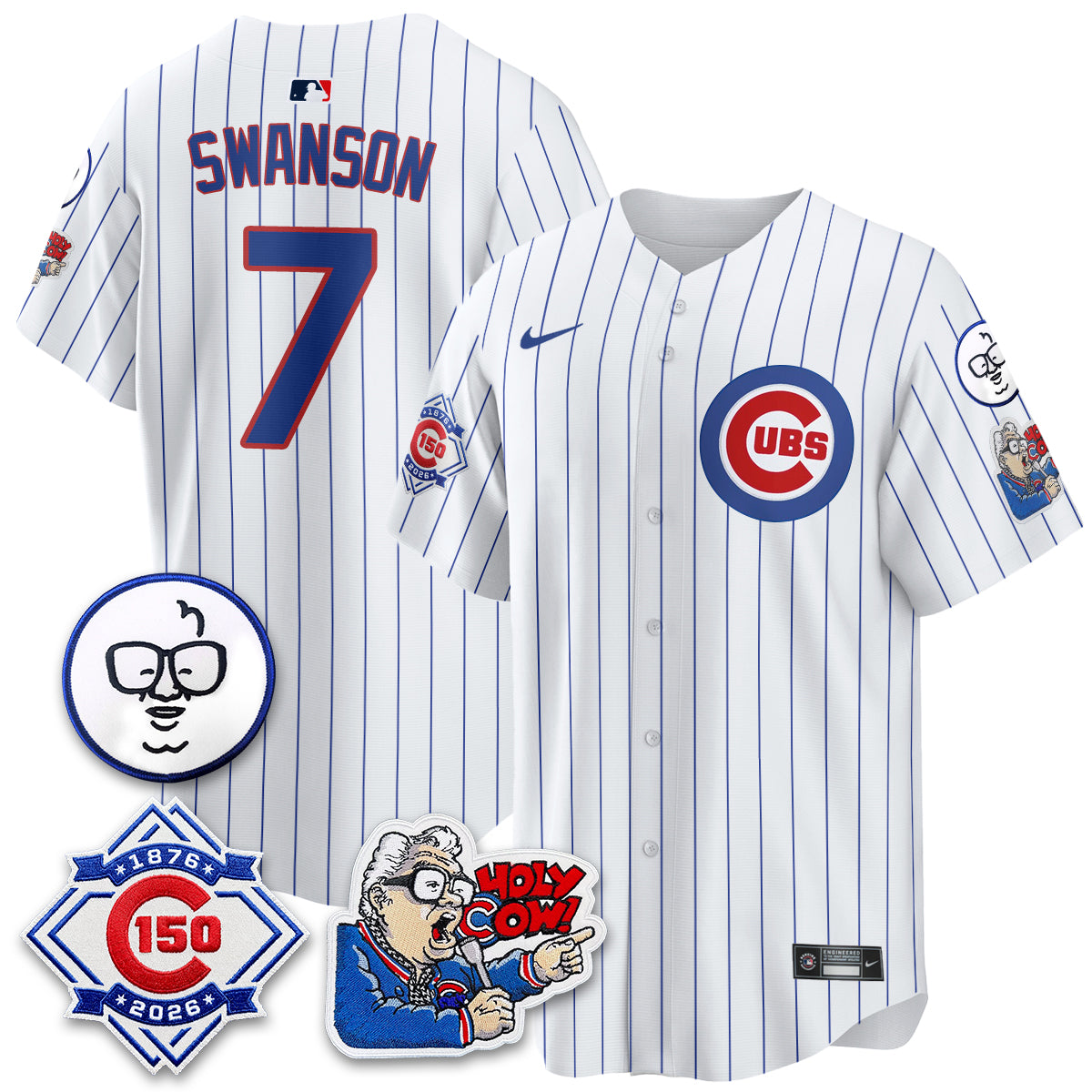 CHC 150th Anniversary Harry Caray Holy Cow Vapor Premier Limited Jersey - Stitched V2