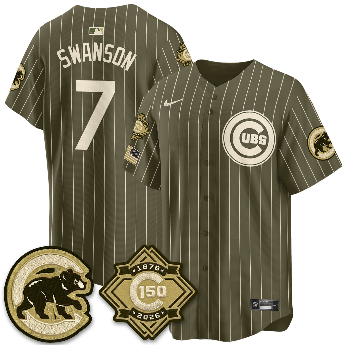 CHC New Era Olive 2026 Armed Forces Day Jersey -Stitched