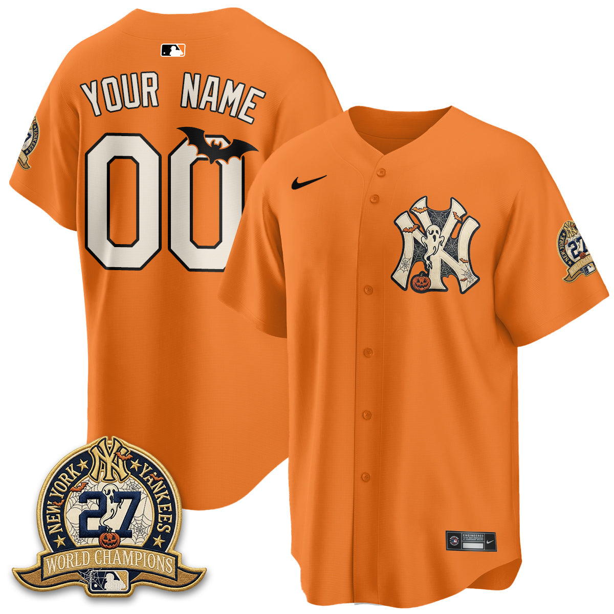 NYY Halloween 2026 Vapor Limited Custom Jersey - Stitched