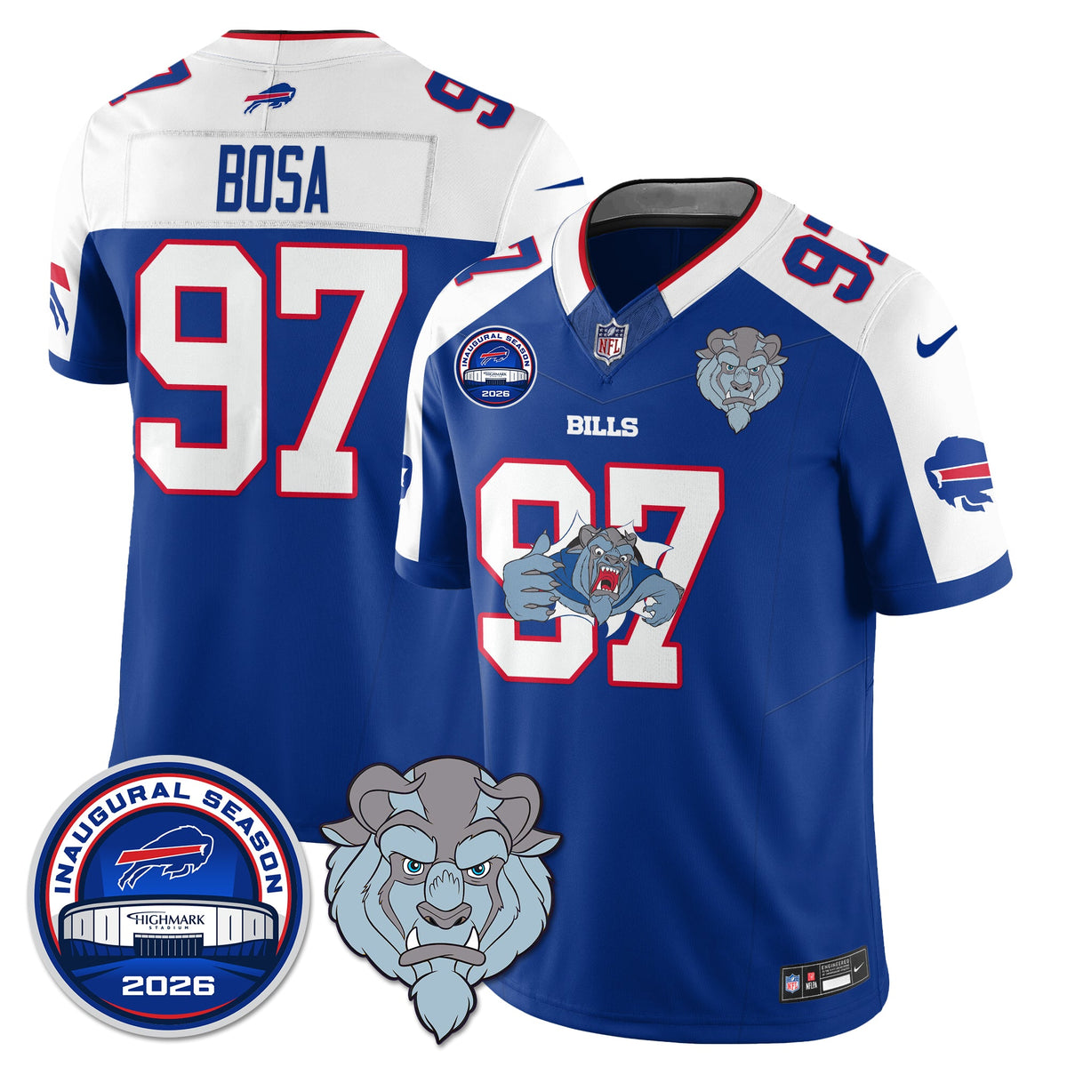 BUF x Hairy Blue Beast Edition Vapor Jersey - Stitched