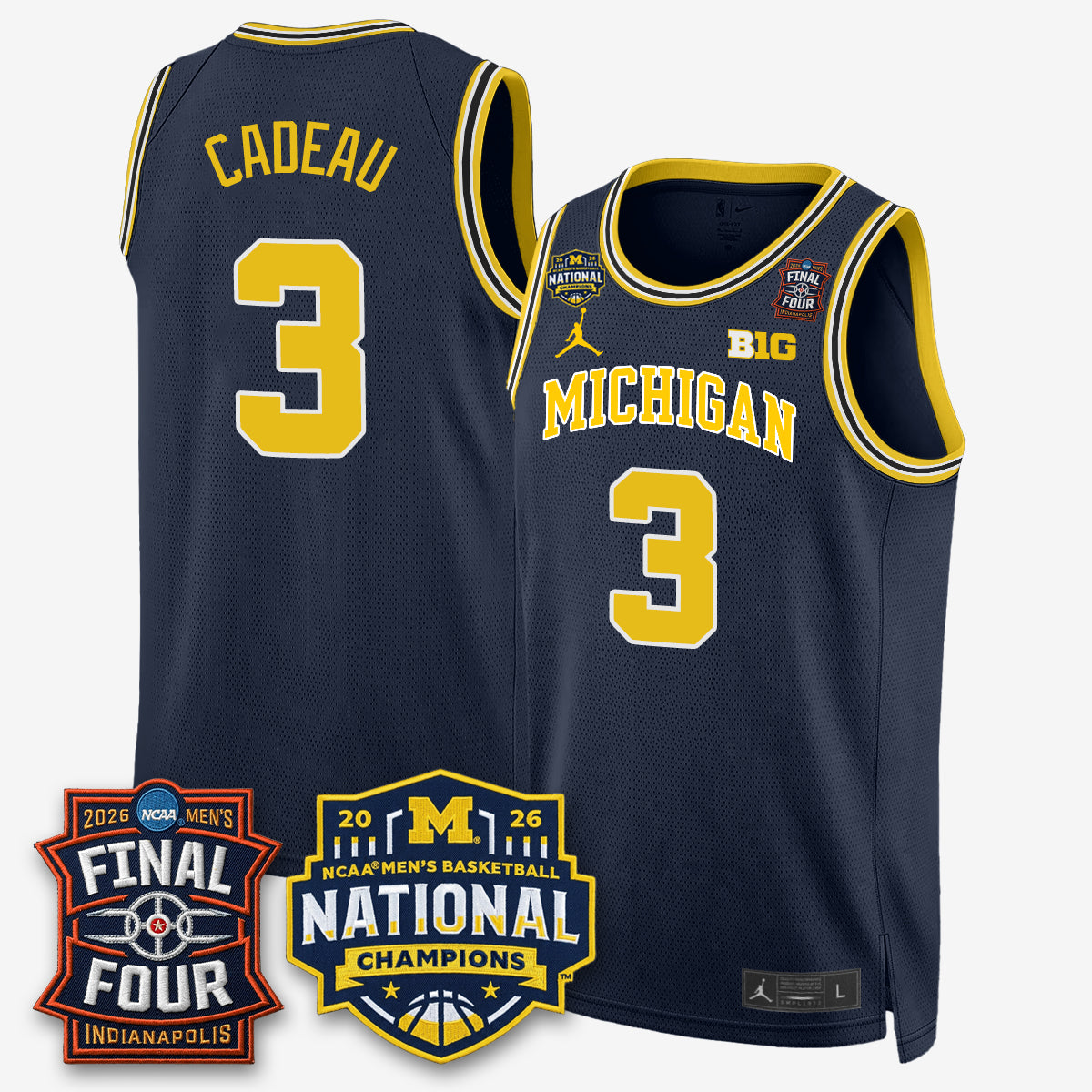MICH 2026 NCAA Men's Basketball Champions Limited Jersey - Stitched