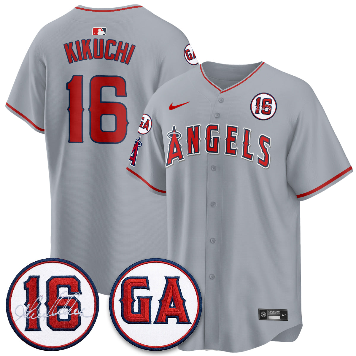 LAA Garret Anderson Tribute Patch Vapor Premier Limited Jersey - Stitched