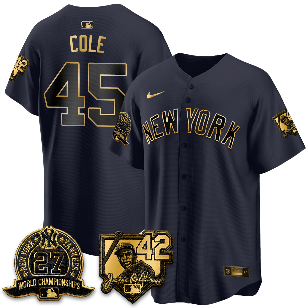 NYY 2026 Jackie Robinson Day Vapor Limited Gold Edition Jersey - Stitched