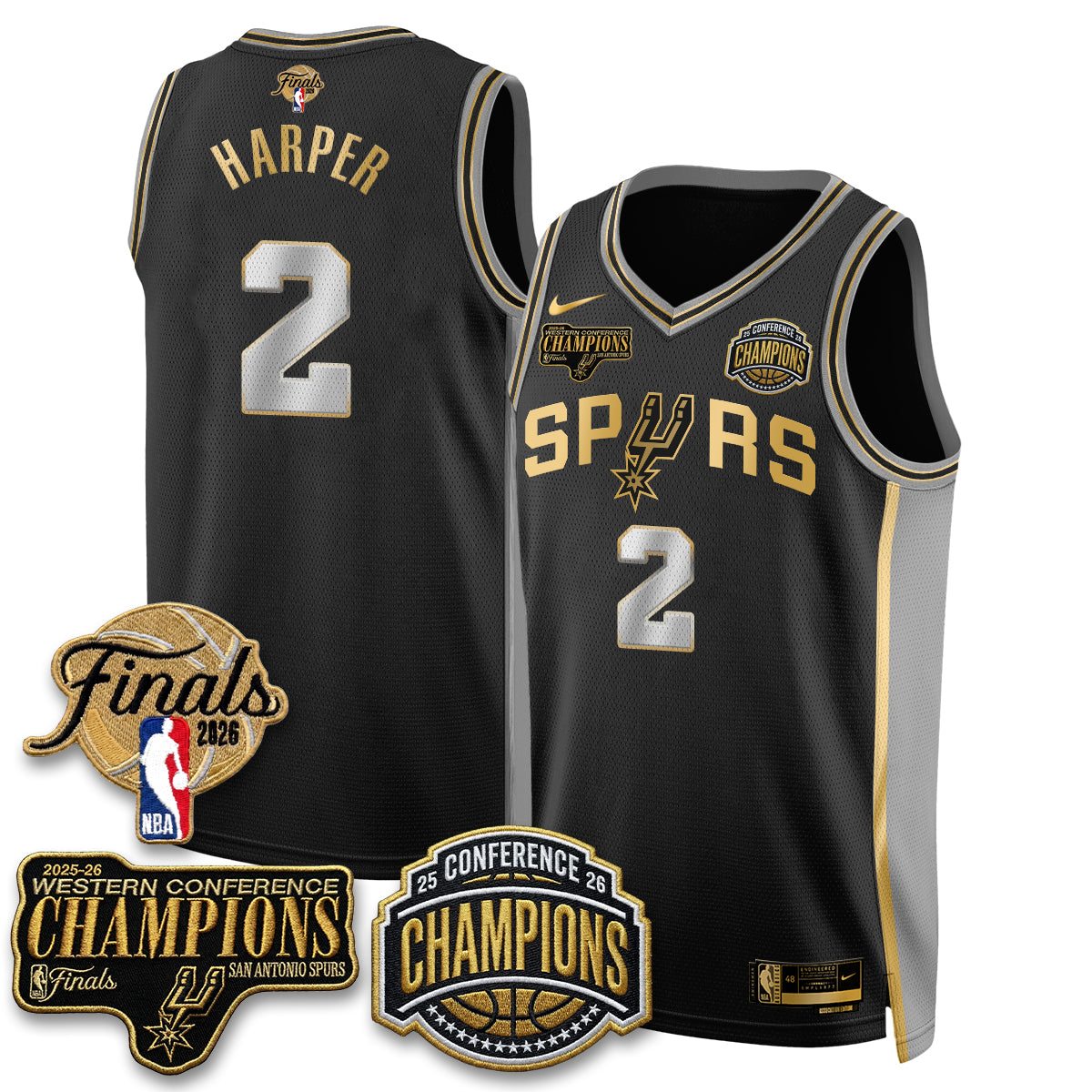 SAS 2026 Basketball  Western Conference Champions Vapor Special Edition Jersey - Stitched