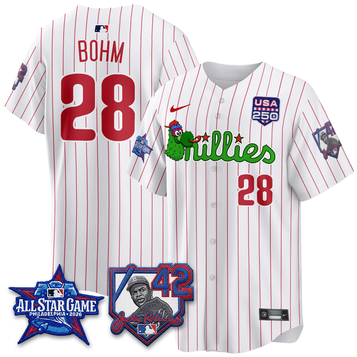 PHI Phanatic 2026 New Era & 250th USA Vapor Limited Jersey - All Star Game - Stitched
