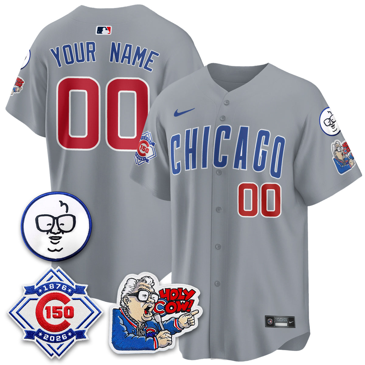 CHC 150th Anniversary Harry Caray Holy Cow Vapor Premier Limited Custom Jersey - Stitched V2