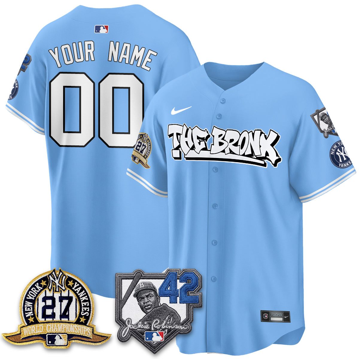 NYY The Bronx 2026 Jackie Robinson Day Vapor Limited Custom Jersey - Stitched