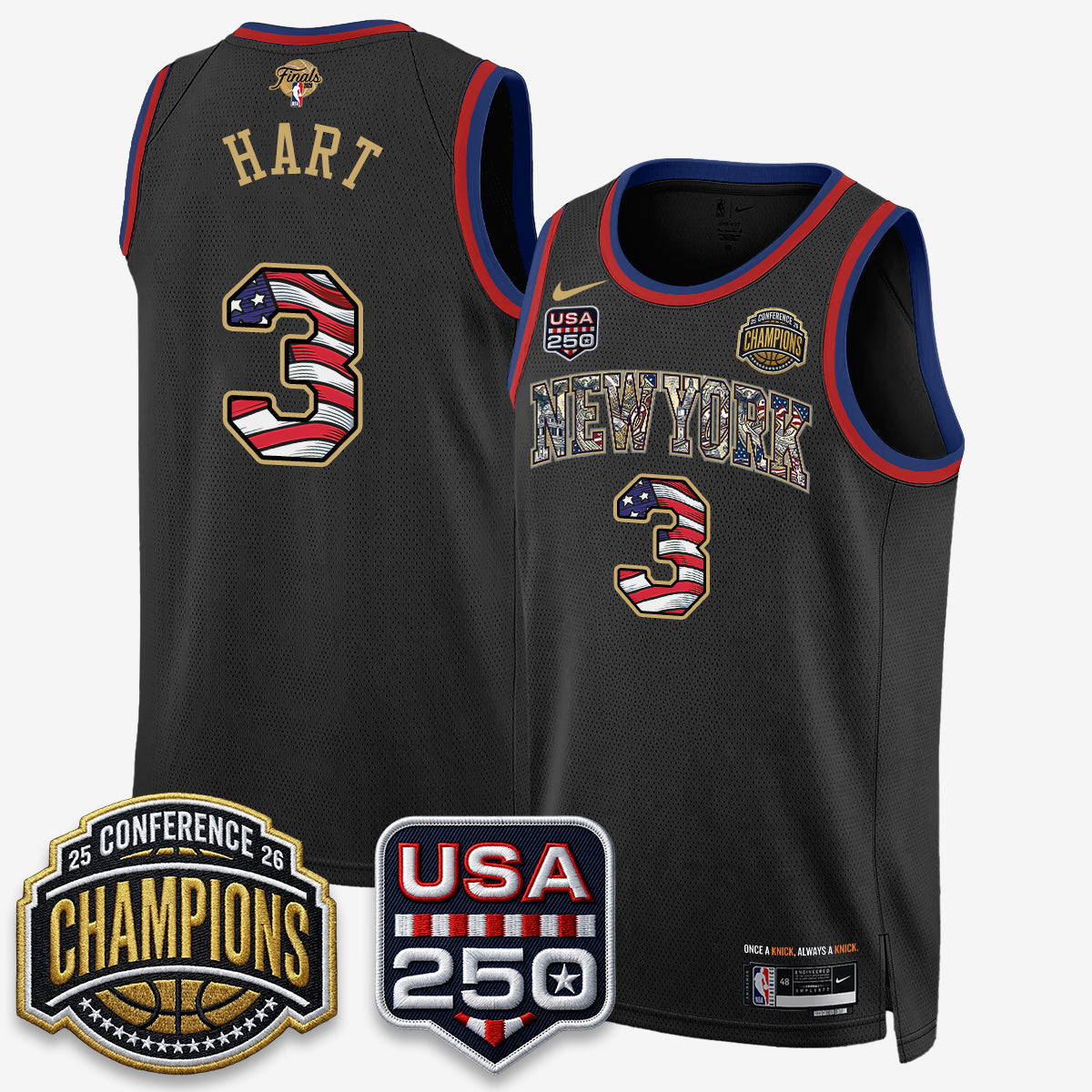 NYK 2026 Basketball  Eastern Conference Champions x Fourth of July Vapor Jersey - Stitched