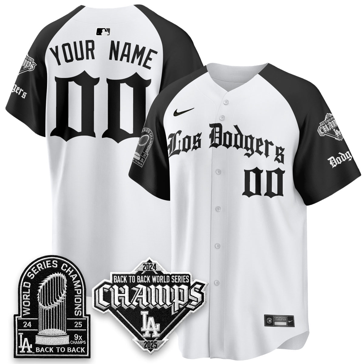 LAD World Series Champions B2B Patch Vapor Premier Limited Gothic Edition Custom  Jersey - Stitched