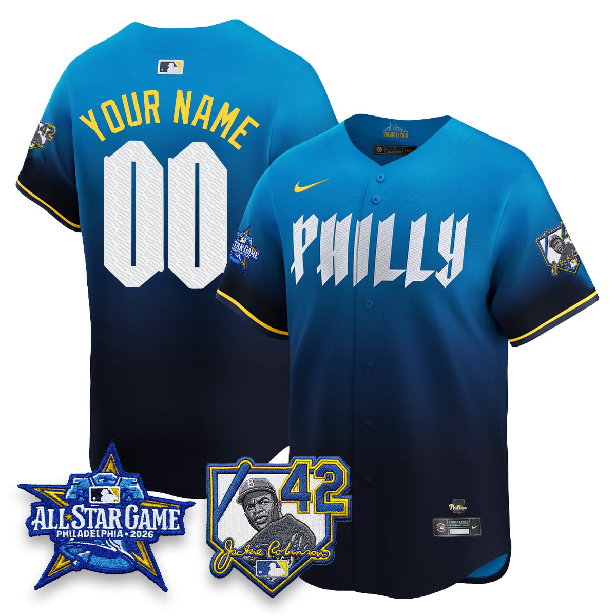 PHI 2026 Jackie Robinson New Era - All Star Game Vapor Limited Custom Jersey - Stitched
