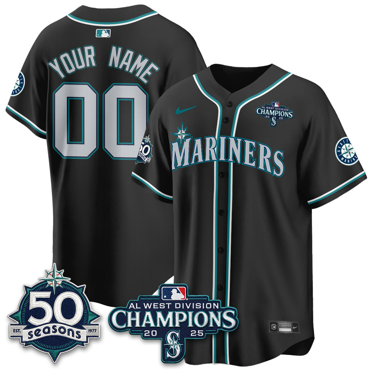 SEA 50th Anniversary Black Out Style Vapor Premier Limited Custom Jersey - Stitched