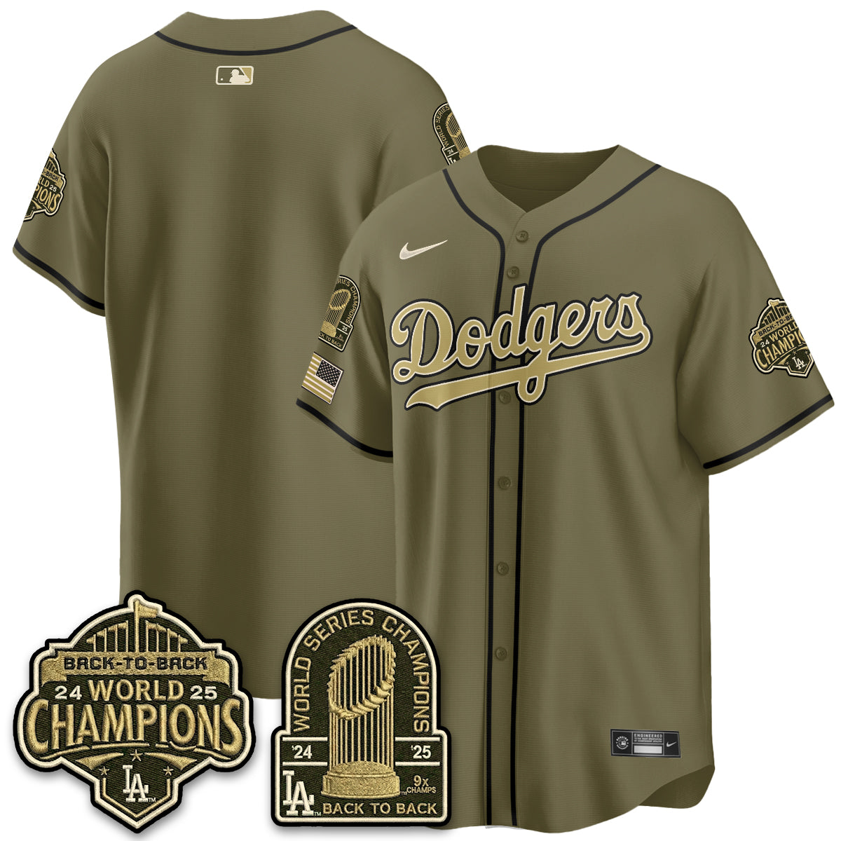 LAD New Era Olive 2026 Armed Forces Day Jersey -Stitched