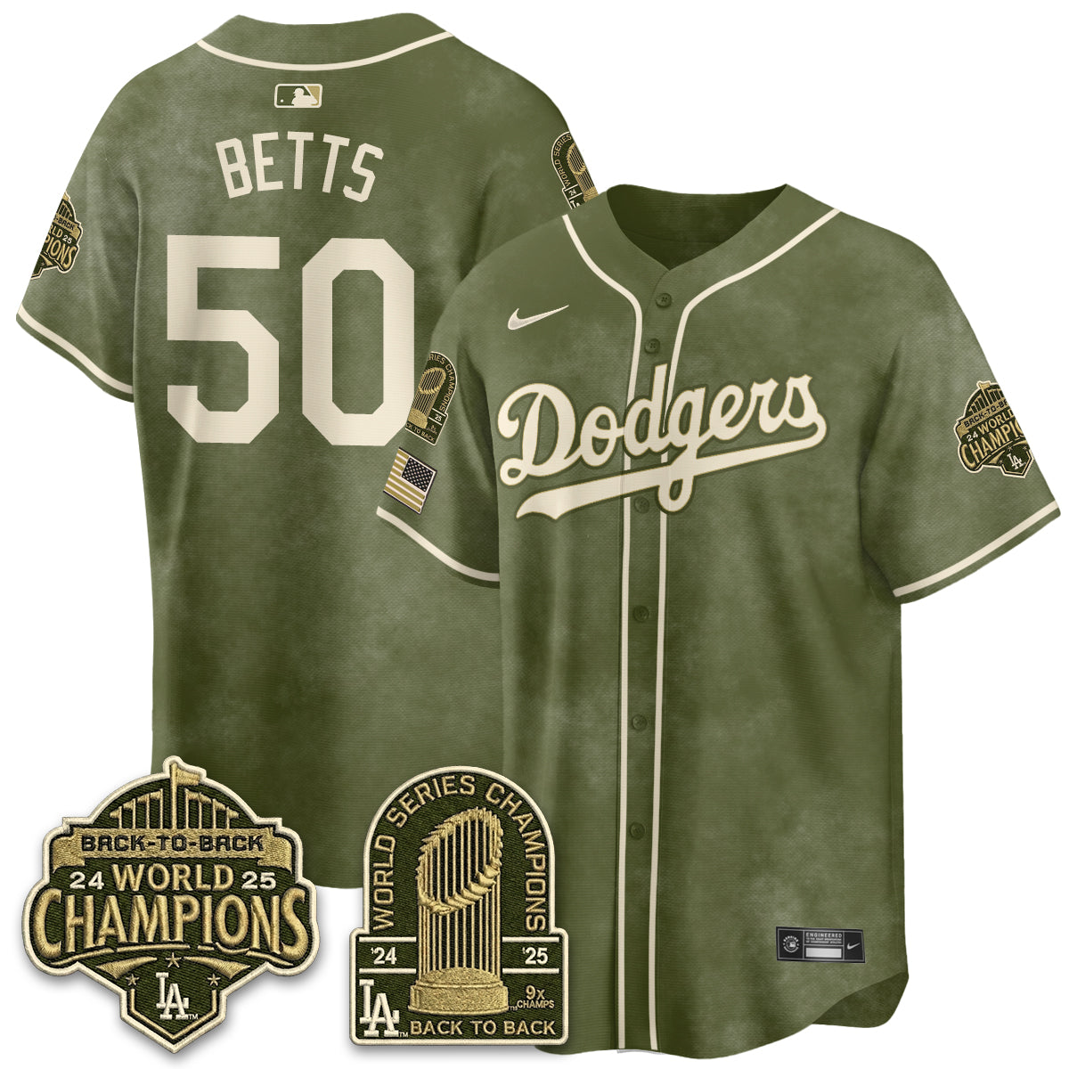 LAD New Era Olive 2026 Armed Forces Day Jersey -Stitched
