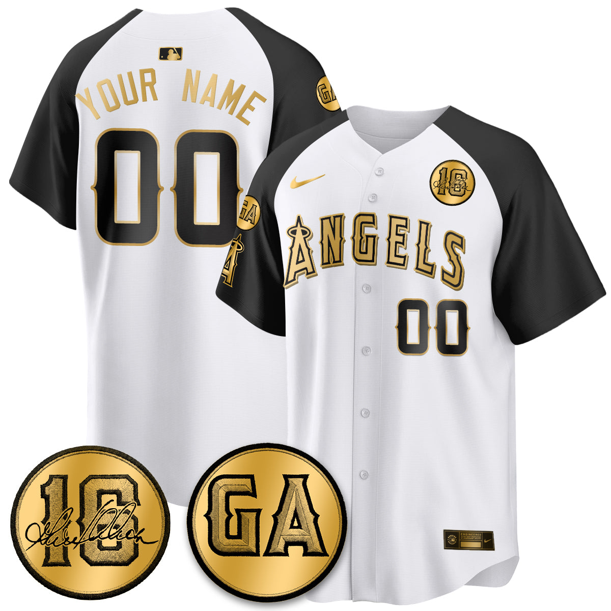 LAA Garret Anderson Tribute Patch Vapor Custom Jersey - Stitched V2