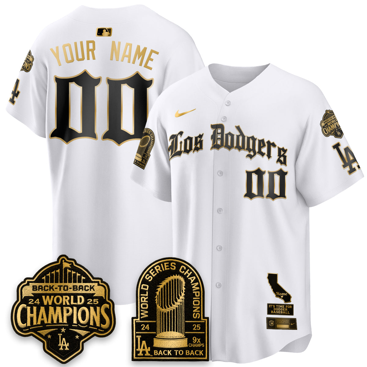 LAD World Series Champions Vapor Premier Limited Gothic Edition Custom Jersey - Stitched