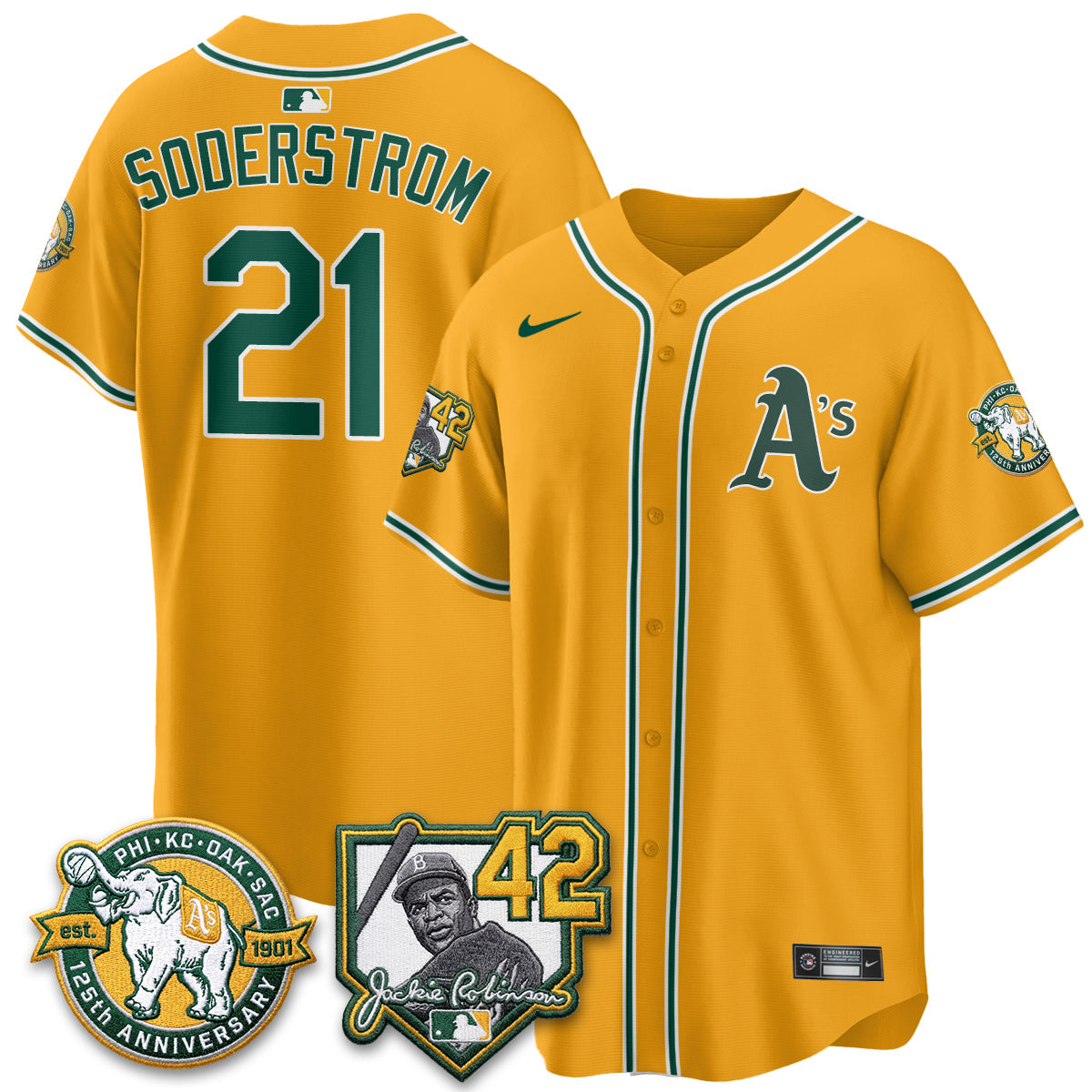 OAK 2026 Jackie Robinson Day - Celebrating 125 Years Limited Vapor Jersey - Stitched