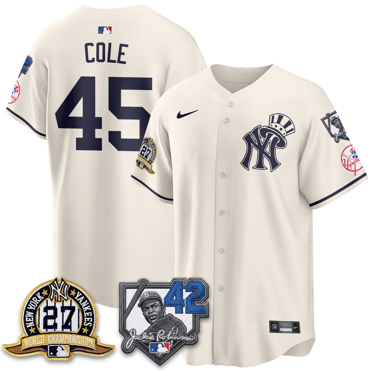 NYY 2026 Jackie Robinson Day Vapor Limited Gold Edition Jersey - Stitched - V2