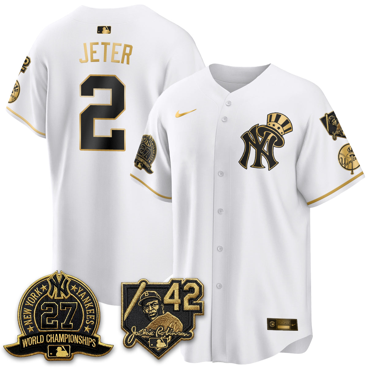 NYY 2026 Jackie Robinson Day Vapor Limited Gold Edition Jersey - Stitched - V2