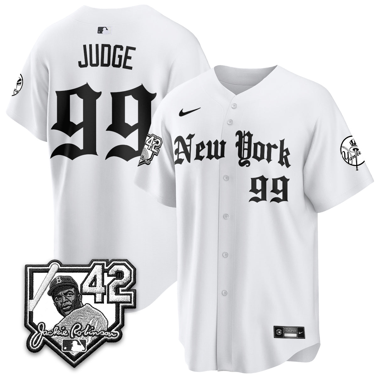 NYY 2026 Jackie Robinson Day Gothic Vapor Limited Jersey - Stitched