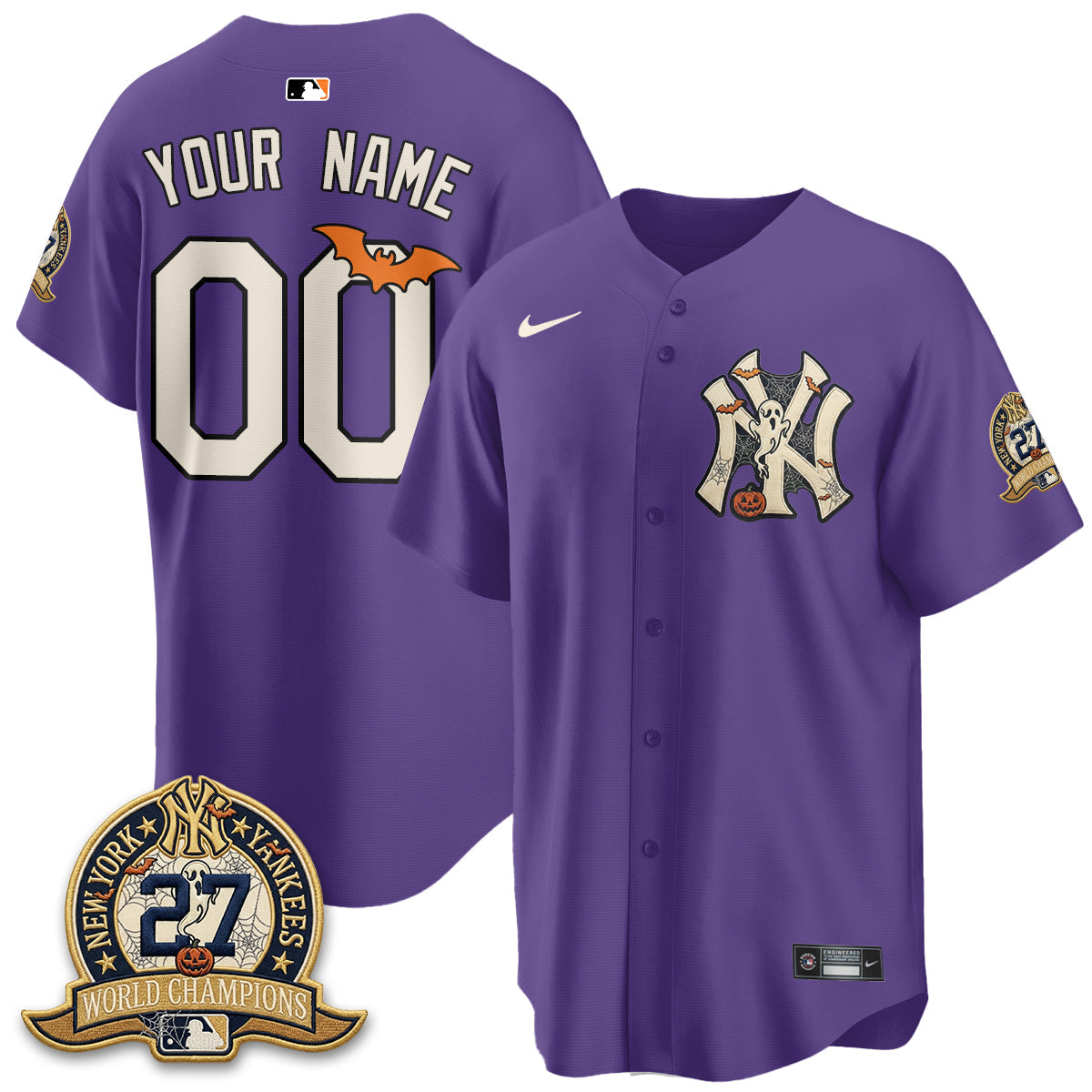 NYY Halloween 2026 Vapor Limited Custom Jersey - Stitched