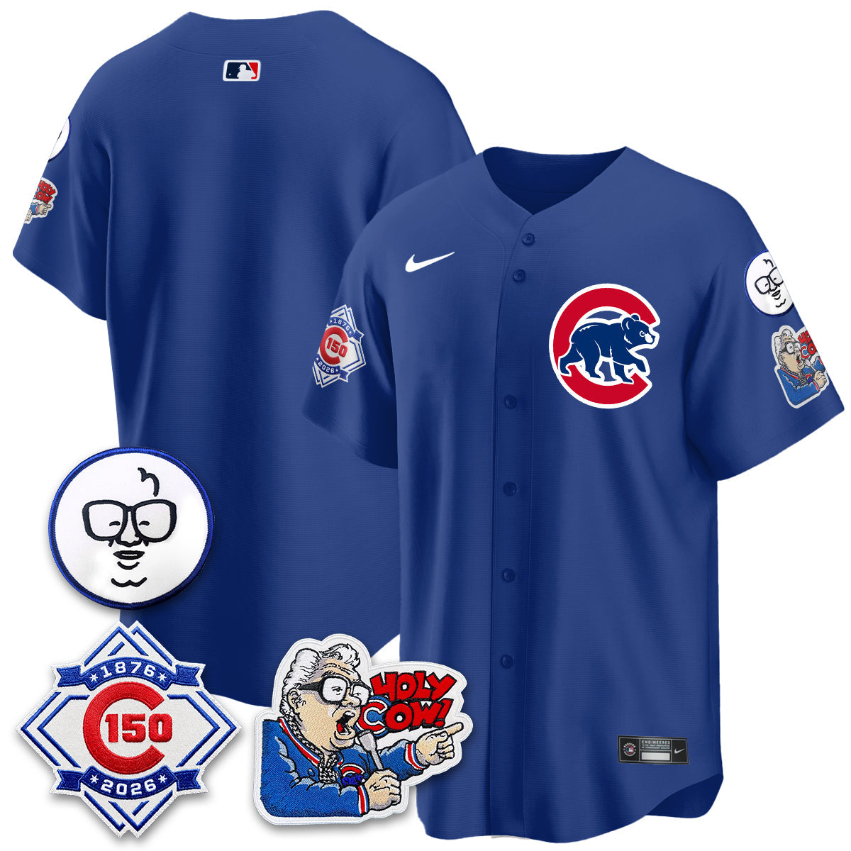CHC 150th Anniversary Harry Caray Holy Cow Vapor Premier Limited Jersey - Stitched V2