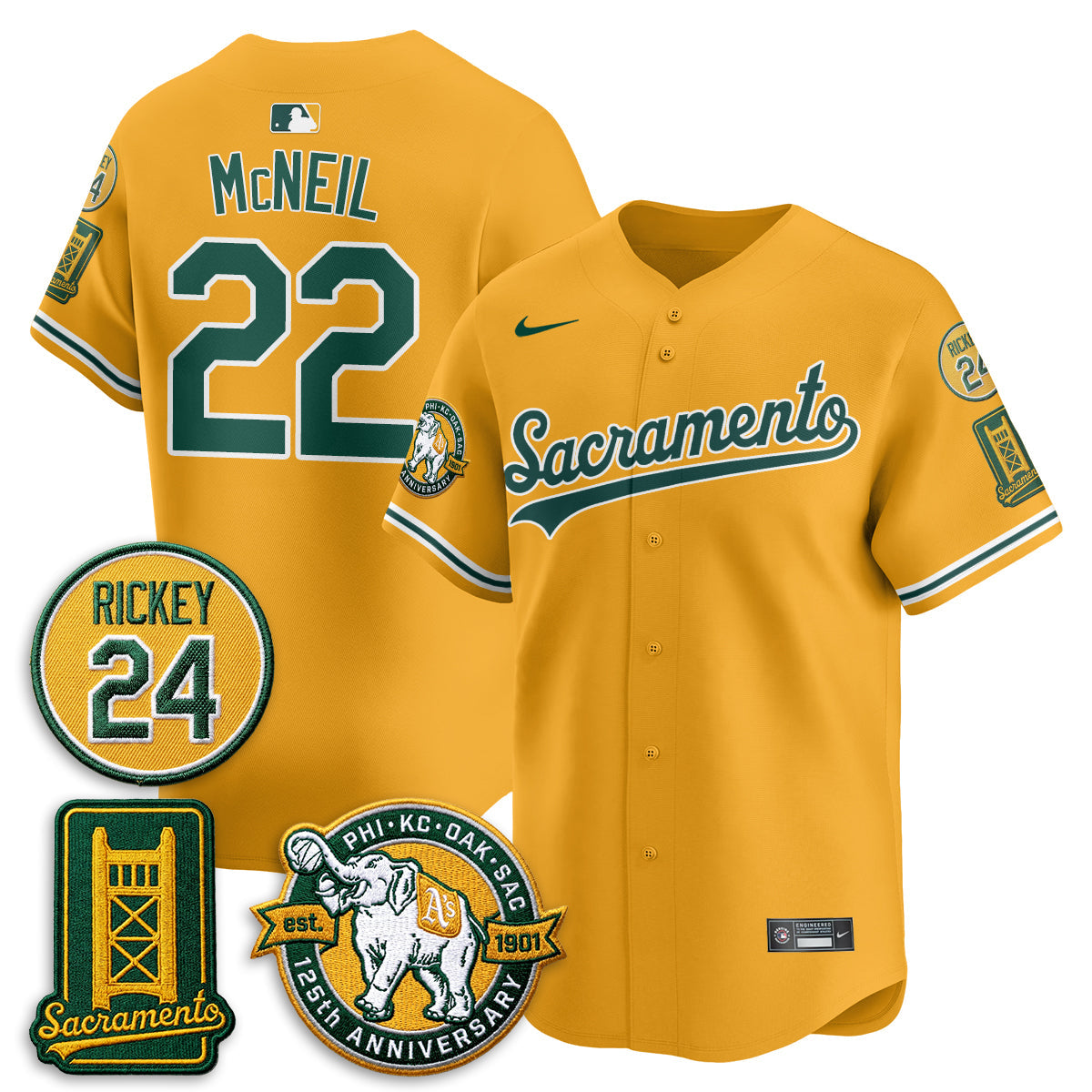 OAK 2026 Alternate Sacramento - Celebrating 125 Years -  Limited Vapor Jersey - Stitched