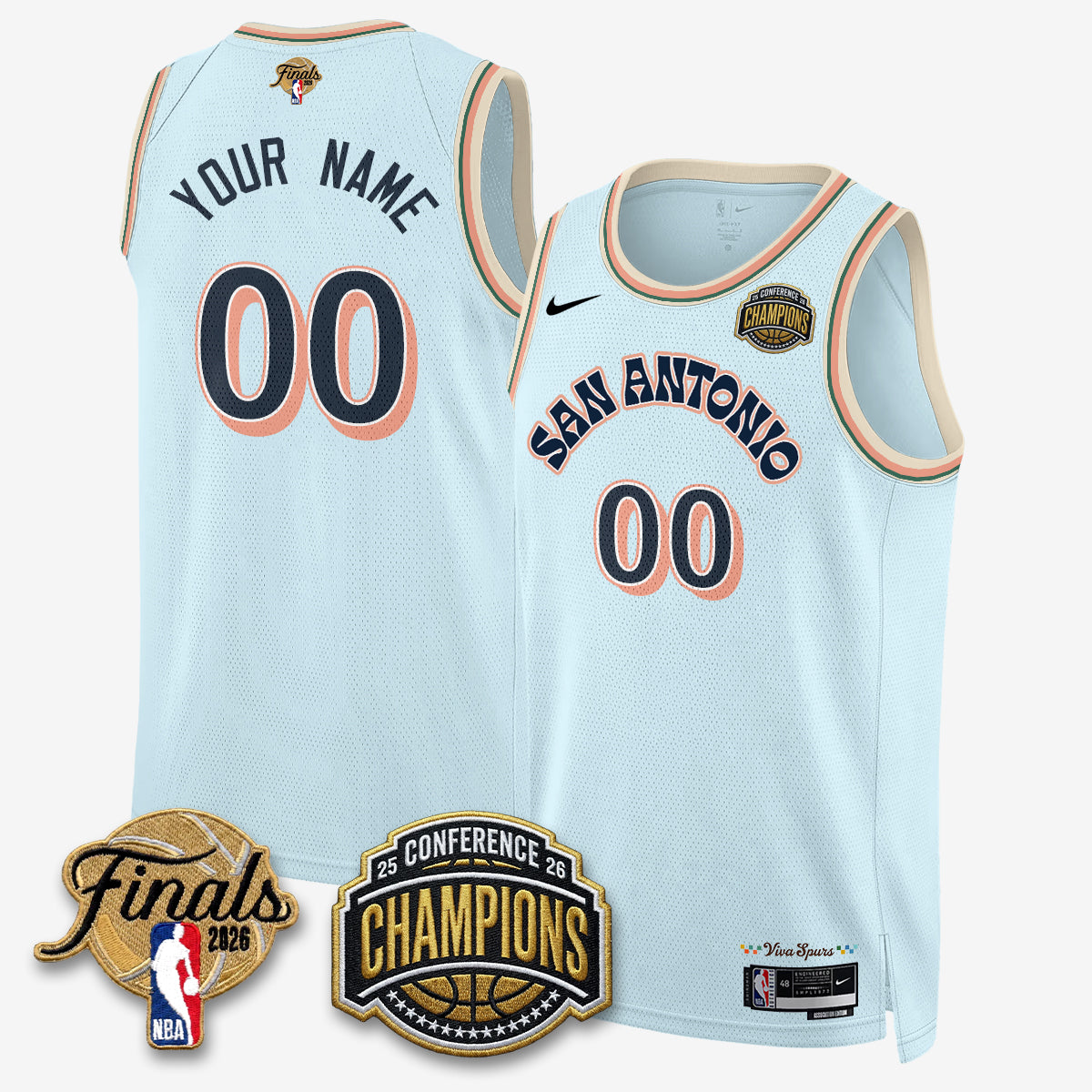 SAS 2026 Basketball  Western Conference Champions Vapor City Edition Custom Jersey - Stitched
