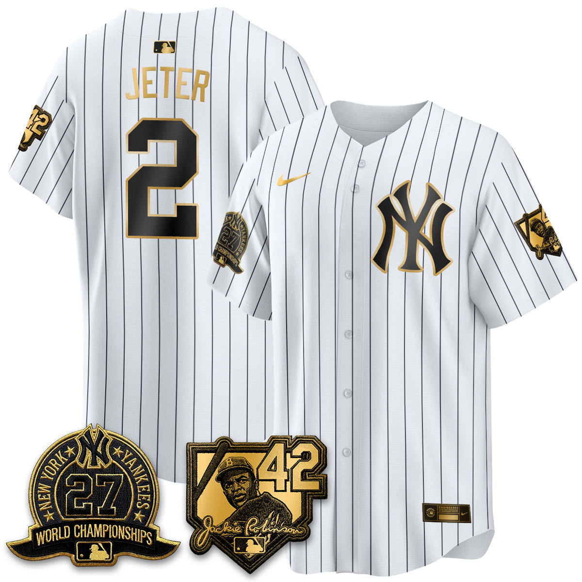 NYY 2026 Jackie Robinson Day Vapor Limited Gold Edition Jersey - Stitched