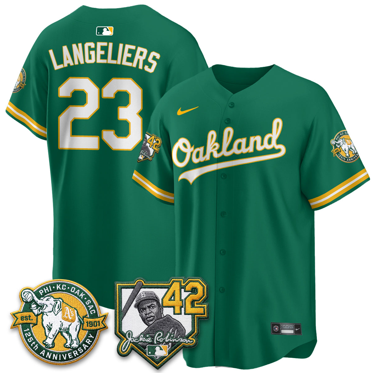 OAK 2026 Jackie Robinson Day - Celebrating 125 Years Limited Vapor Jersey - Stitched