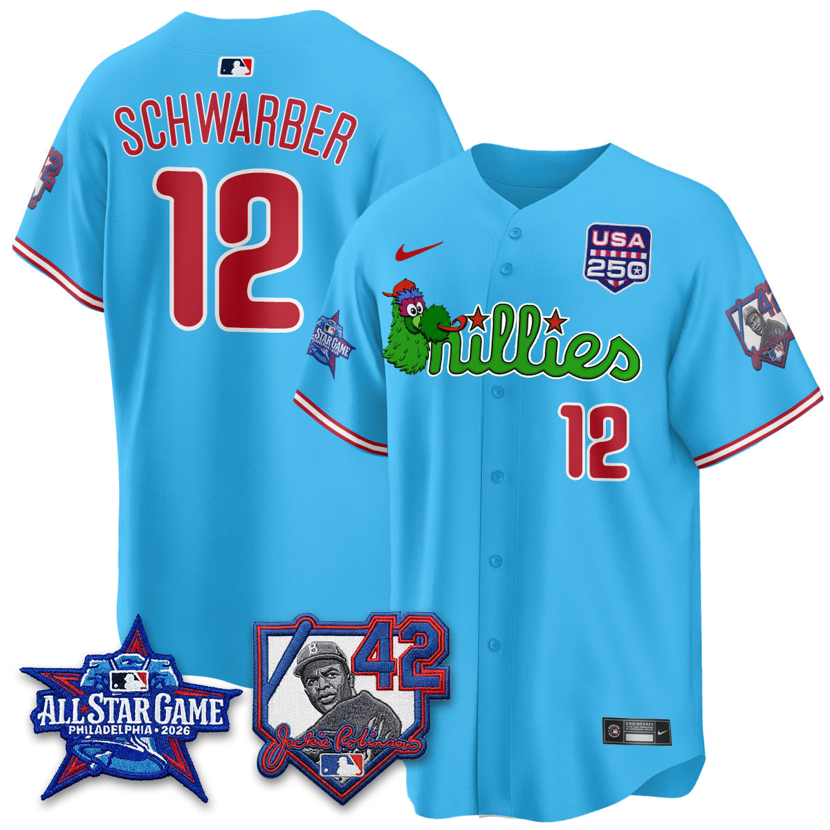PHI Phanatic 2026 New Era & 250th USA Vapor Limited Jersey - All Star Game - Stitched