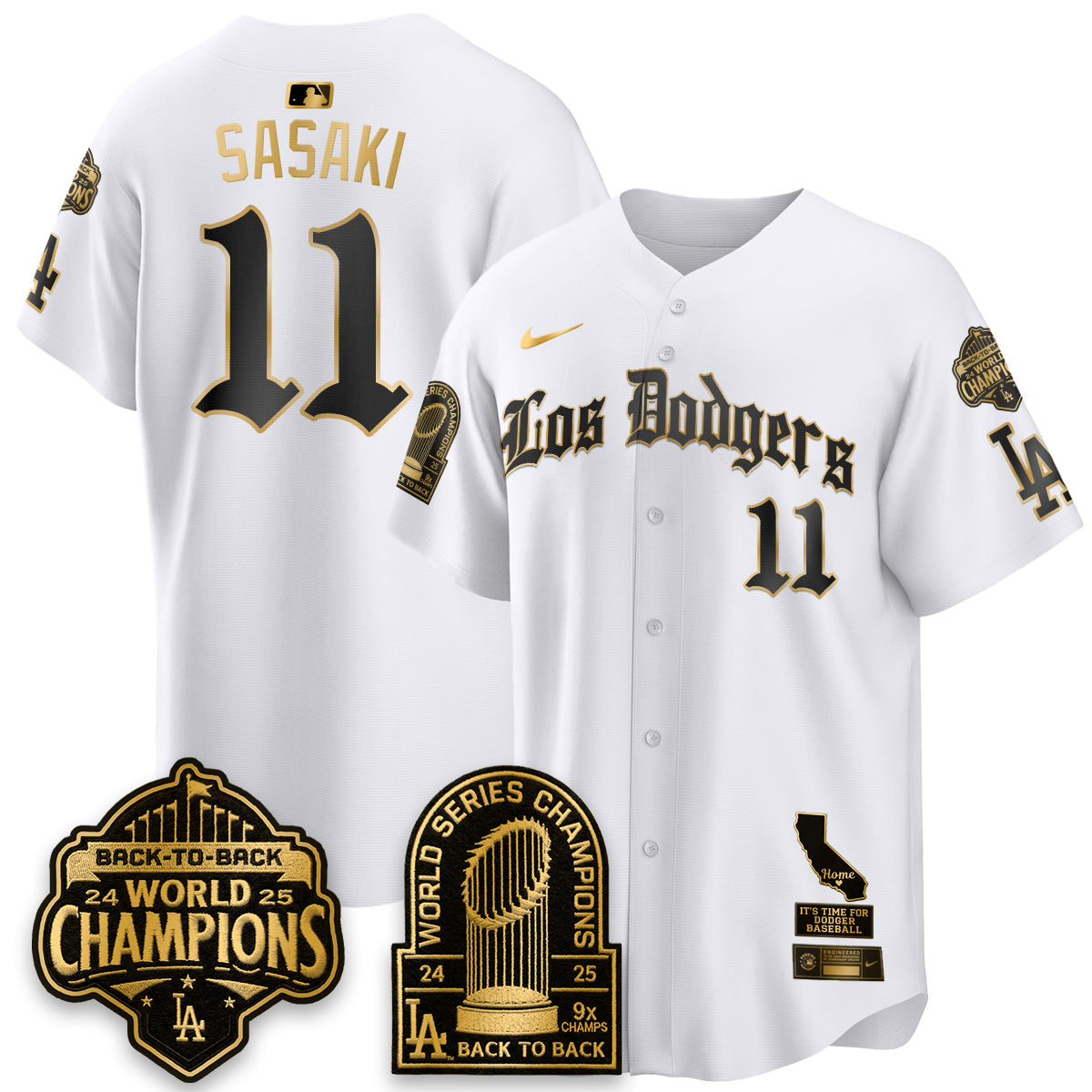 LAD World Series Champions Vapor Premier Limited Gothic Edition Jersey - Stitched