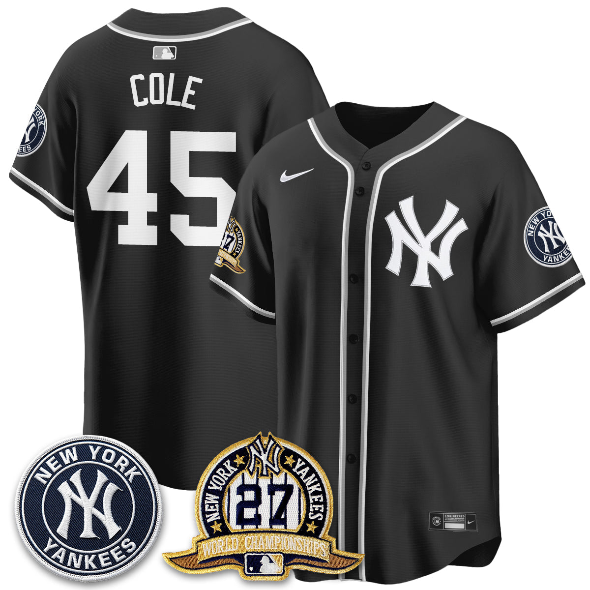 NYY 2026 Black Out Style Vapor Limited Jersey - Stitched