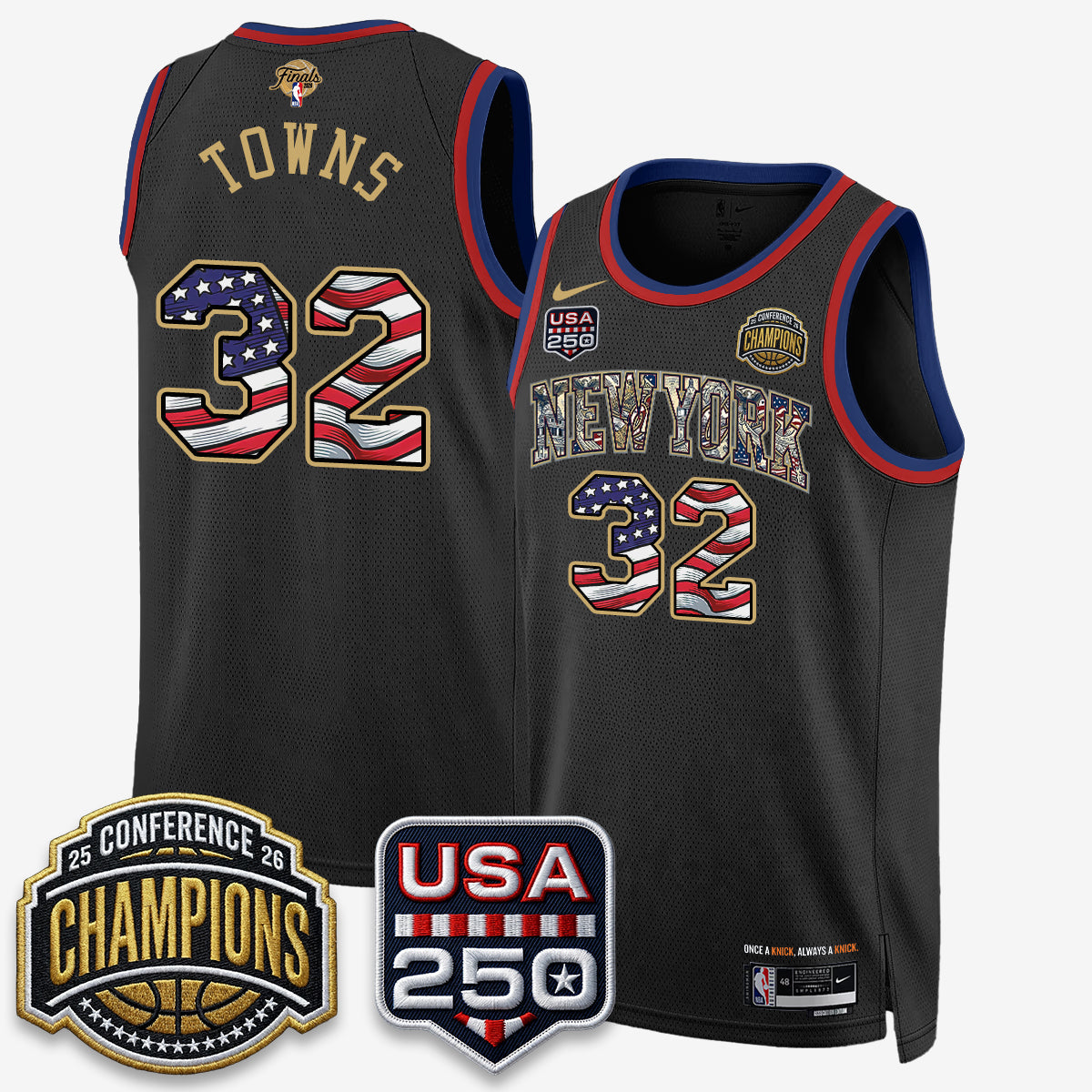 NYK 2026 Basketball  Eastern Conference Champions x Fourth of July Vapor Jersey - Stitched