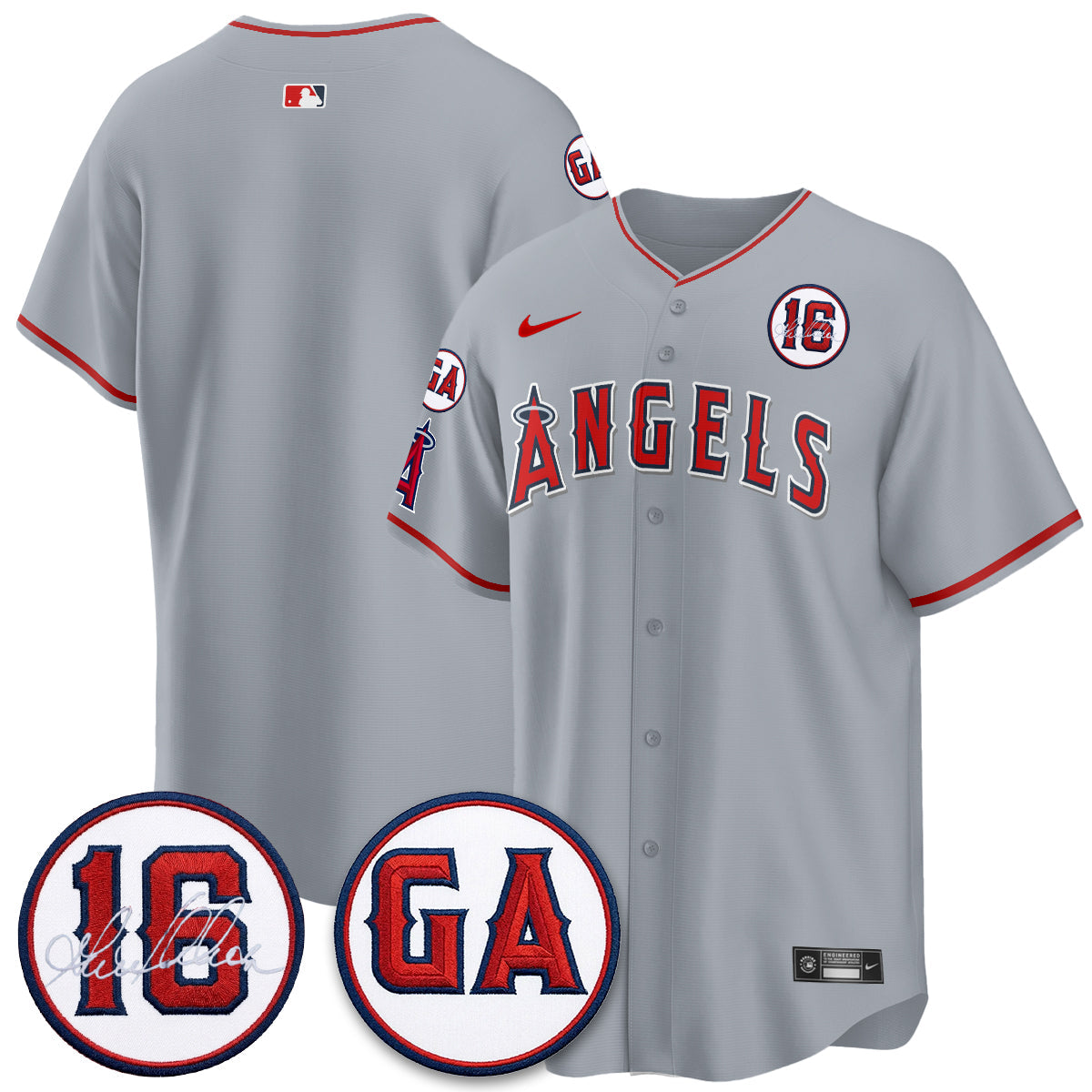 LAA Garret Anderson Tribute Patch Vapor Premier Limited Jersey - Stitched