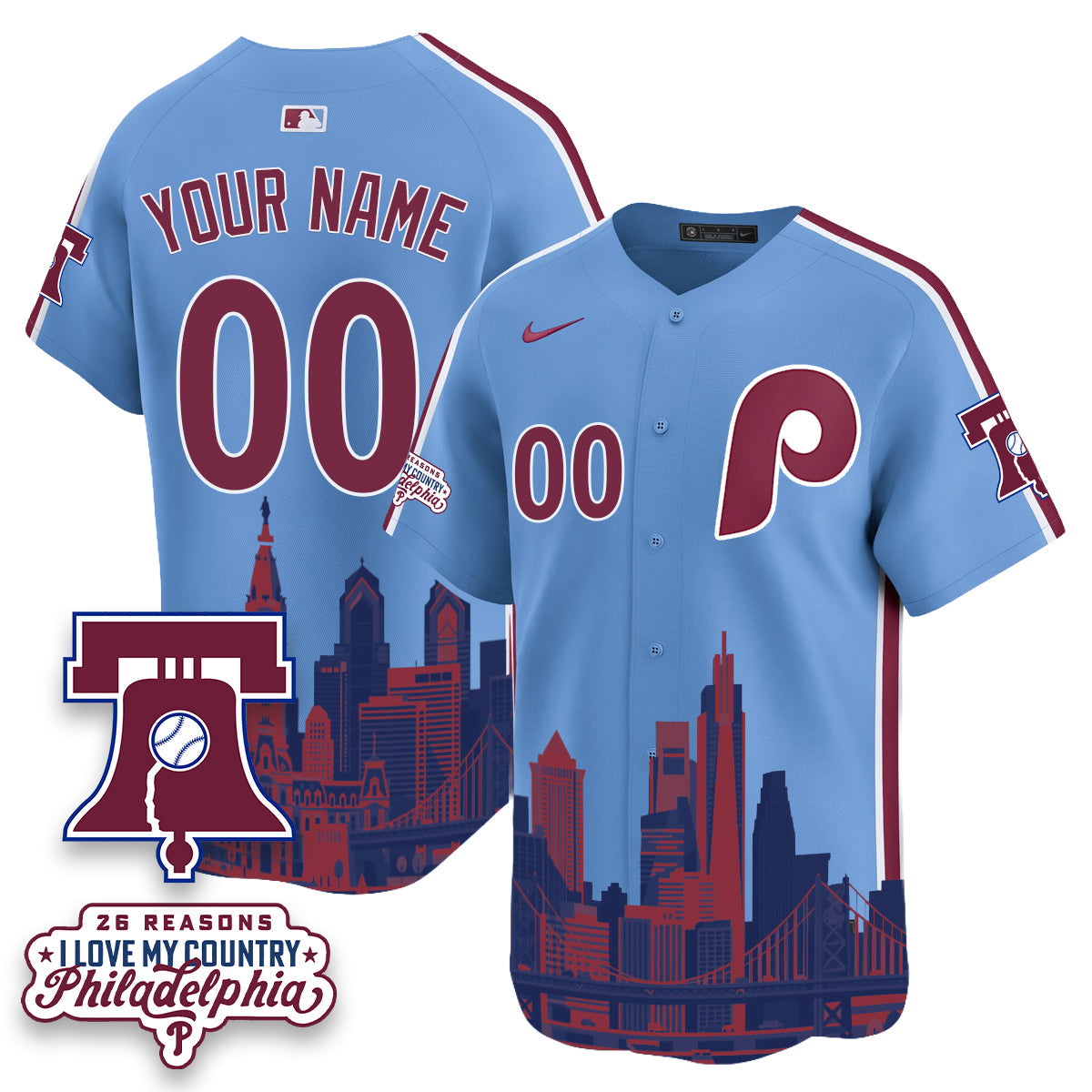 PHI "26 Reasons I Love My Country" Edition Vapor Custom Jersey - Stitched