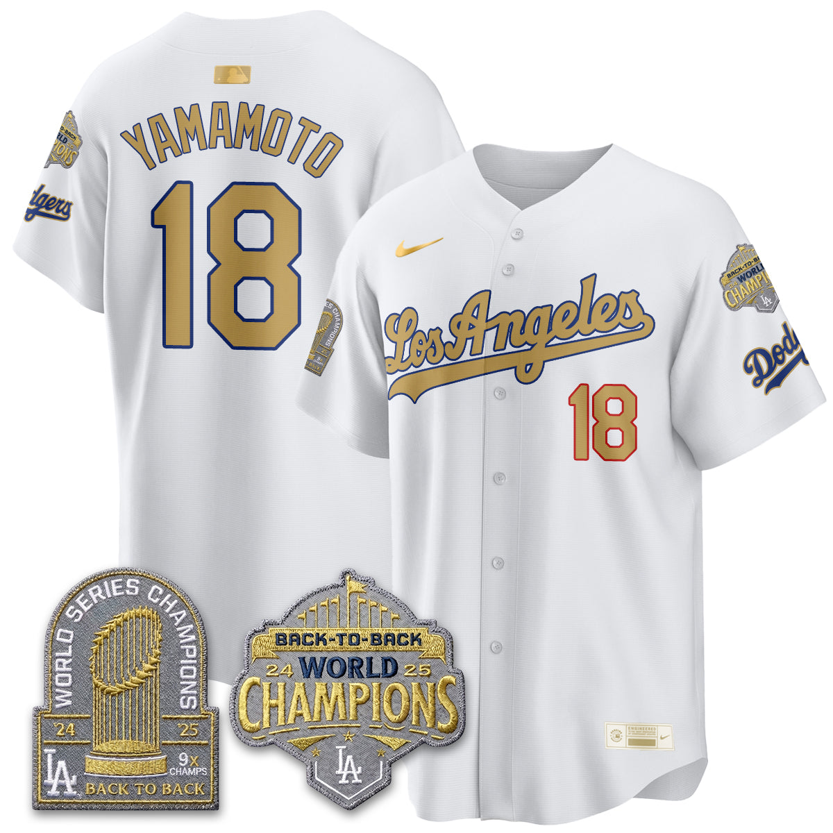 LAD Gold Collection Vapor Limited Jersey - 9x & B2B Champs - Stitched