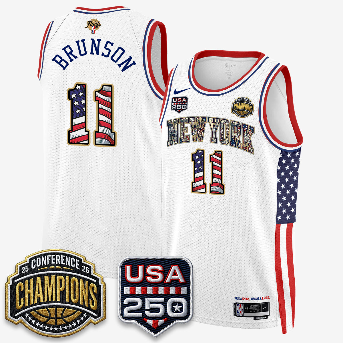 NYK 2026 Basketball  Eastern Conference Champions x Fourth of July Vapor Jersey - Stitched