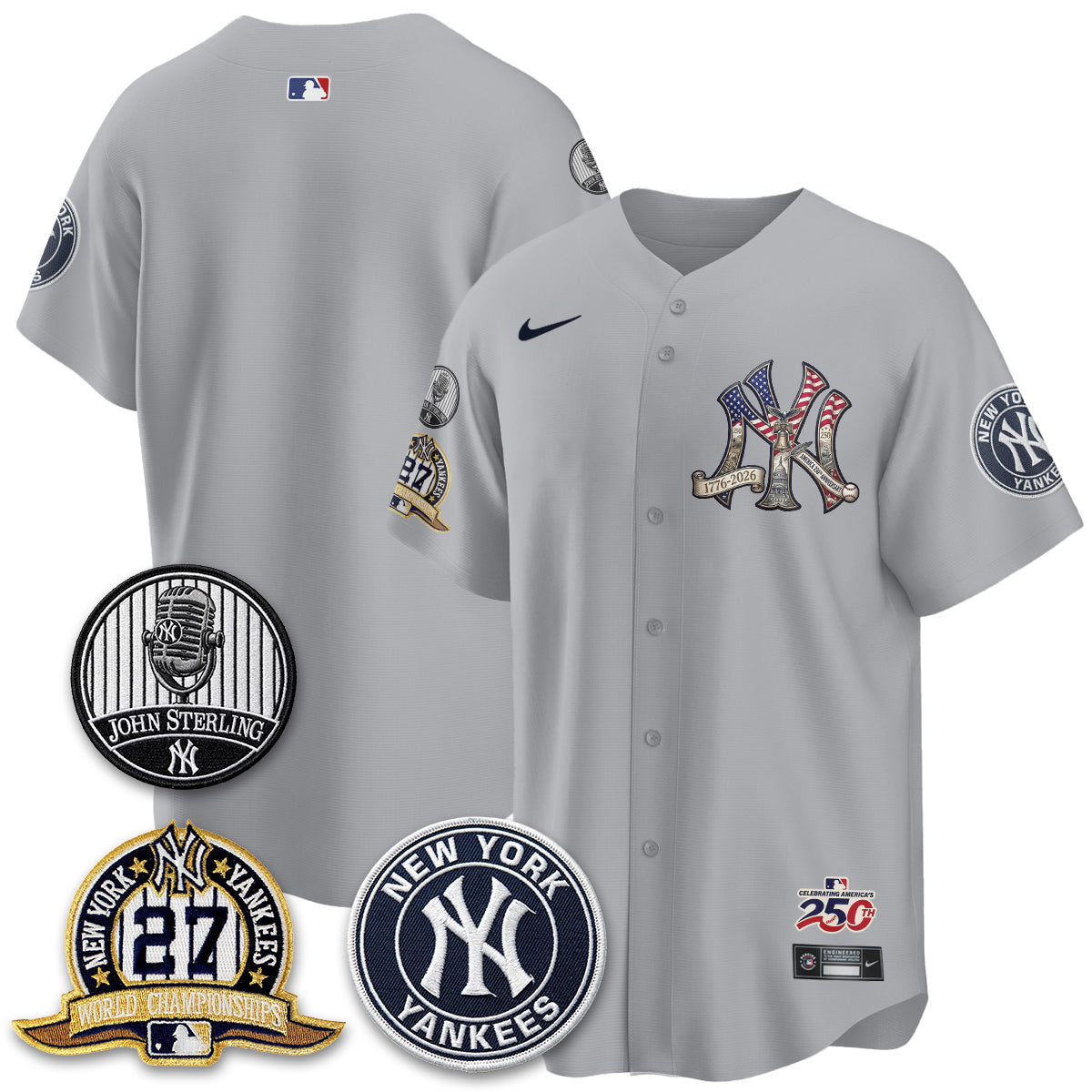 NYY Independence Day USA Vapor Limited Jersey - Stitched