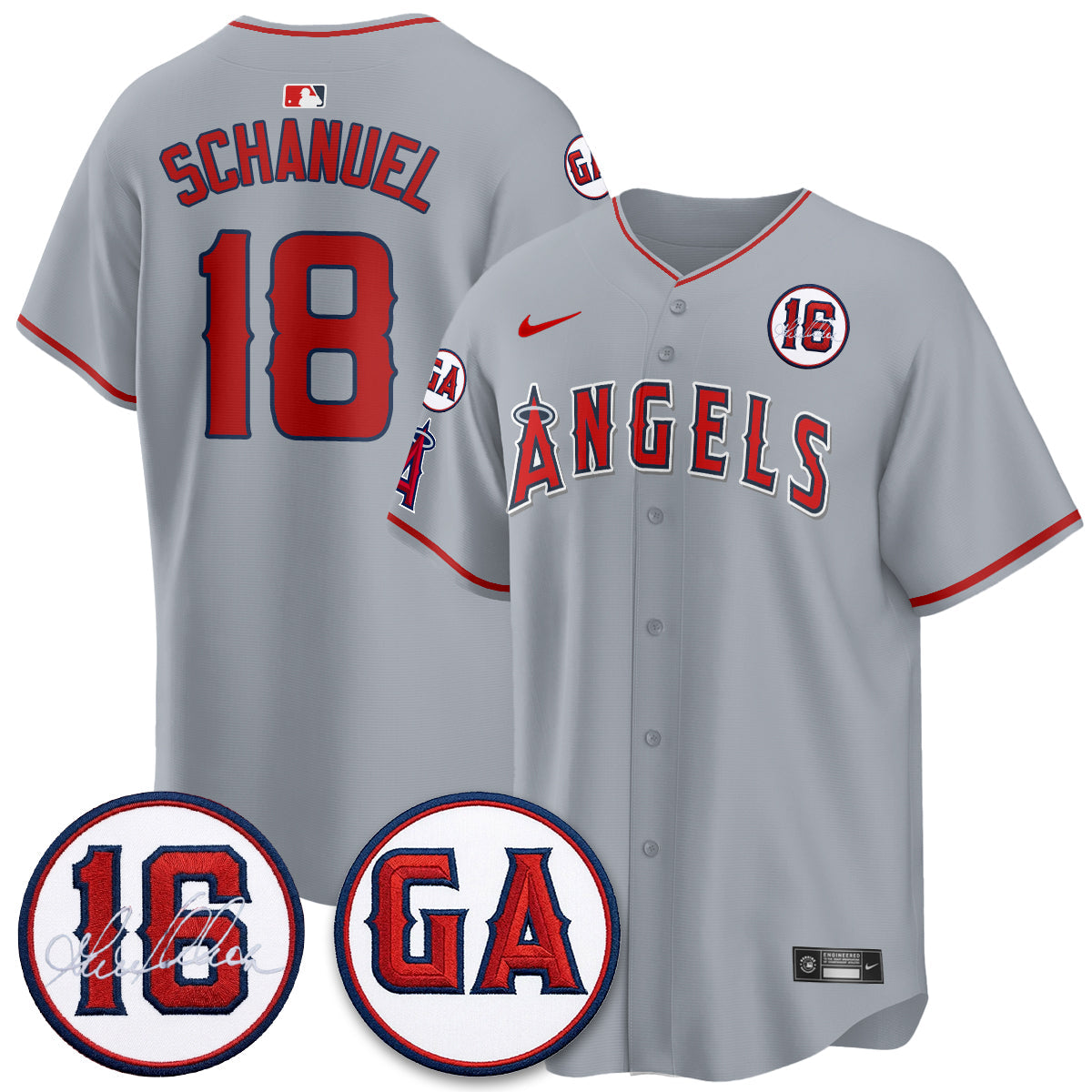 LAA Garret Anderson Tribute Patch Vapor Premier Limited Jersey - Stitched