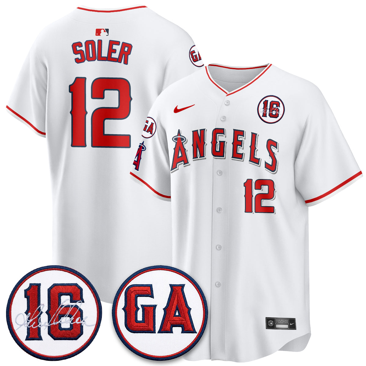 LAA Garret Anderson Tribute Patch Vapor Premier Limited Jersey - Stitched