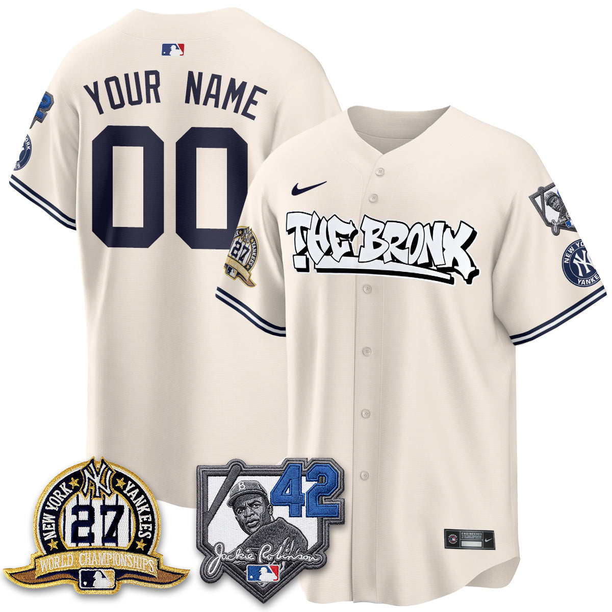 NYY The Bronx 2026 Jackie Robinson Day Vapor Limited Custom Jersey - Stitched