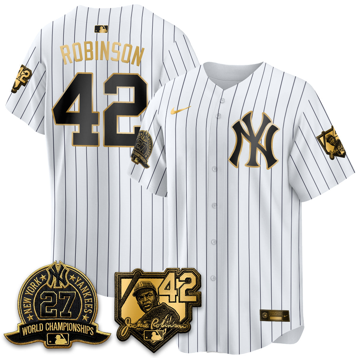 NYY 2026 Jackie Robinson Day Vapor Limited Gold Edition Jersey - Stitched