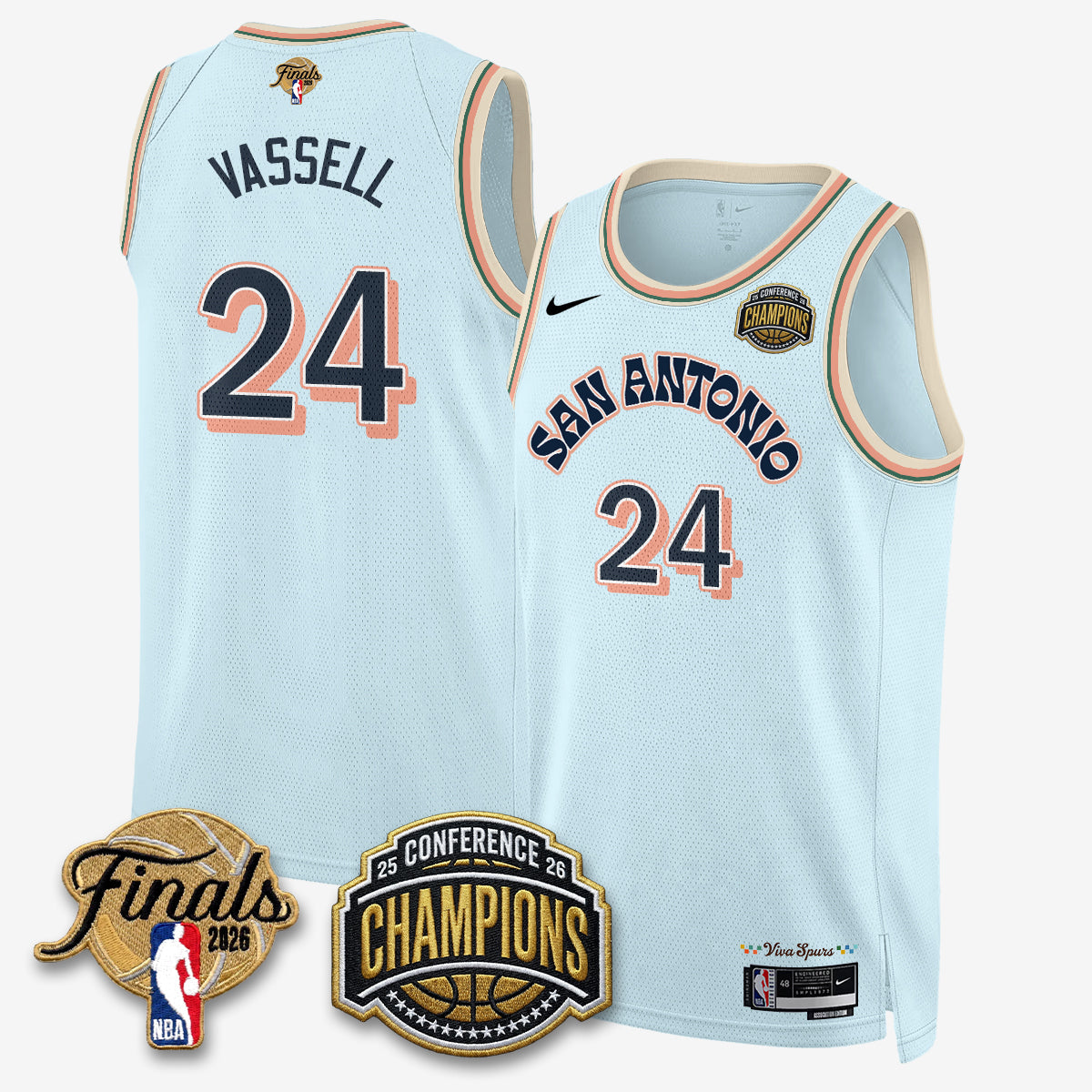 SAS 2026 Basketball  Western Conference Champions Vapor City Edition Jersey - Stitched