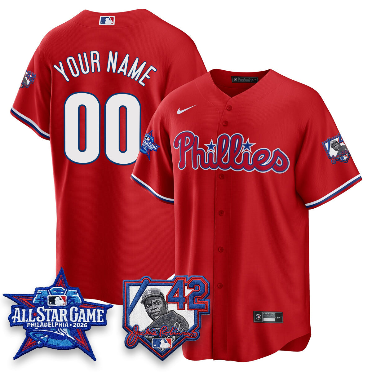 PHI 2026 Jackie Robinson New Era - All Star Game Vapor Limited Custom Jersey - Stitched