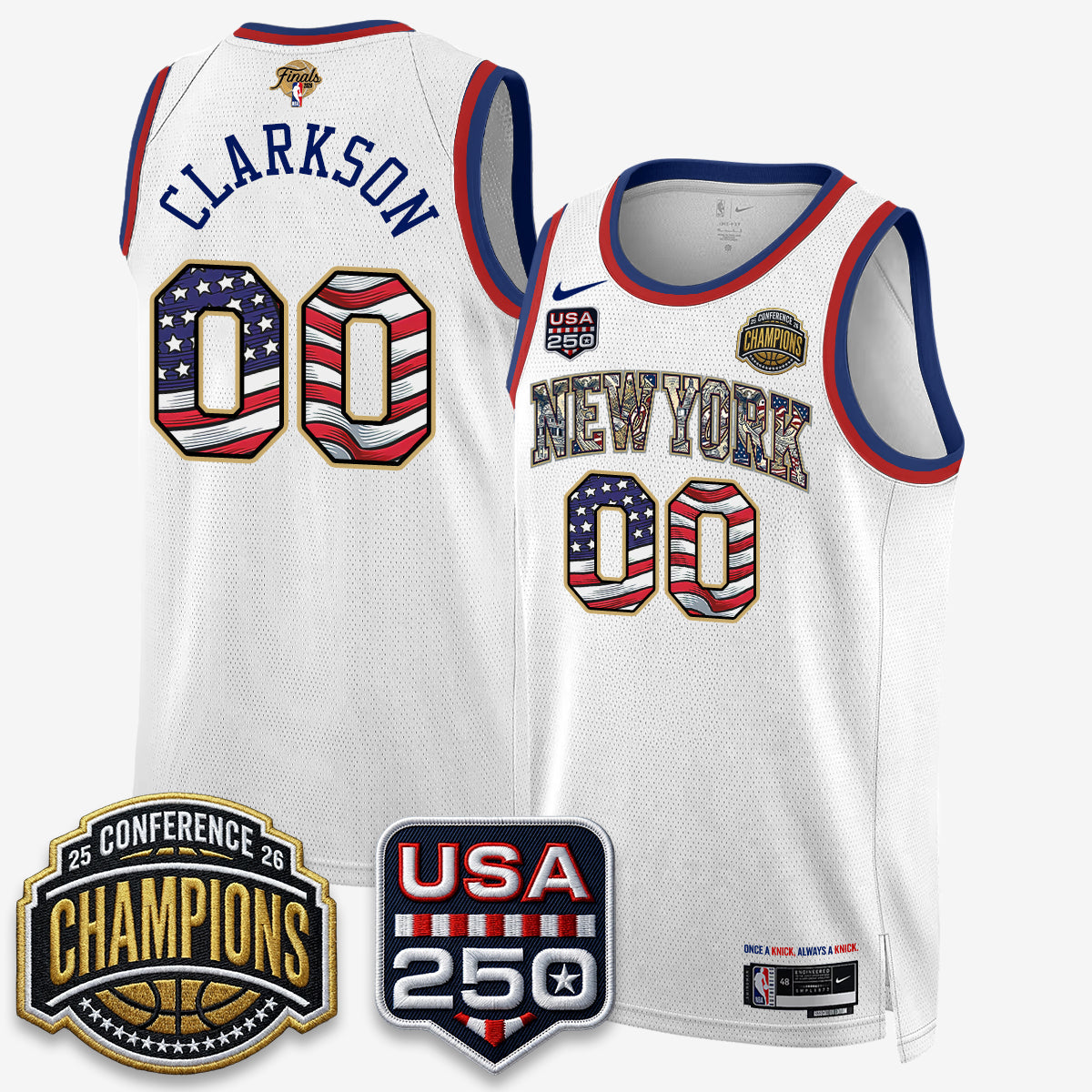 NYK 2026 Basketball  Eastern Conference Champions x Fourth of July Vapor Jersey - Stitched