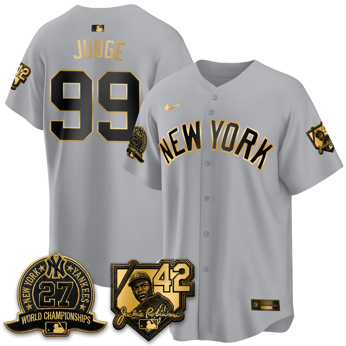 NYY 2026 Jackie Robinson Day Vapor Limited Gold Edition Jersey - Stitched